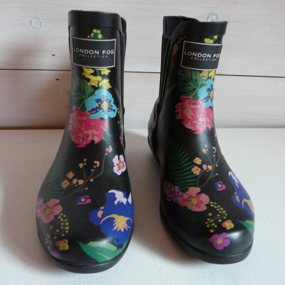 London Fog Piccadilly Rain Boot - Black Multi 6 - Picture 2 of 10